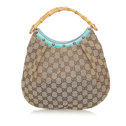 Gucci Bamboo GG Canvas Handbag (SHG-30313)