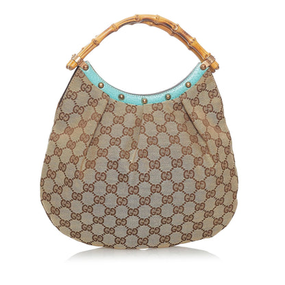 Gucci Bamboo GG Canvas Handbag (SHG-30313)