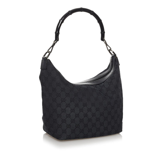 Gucci Bamboo GG Canvas Shoulder Bag (SHG-30523)