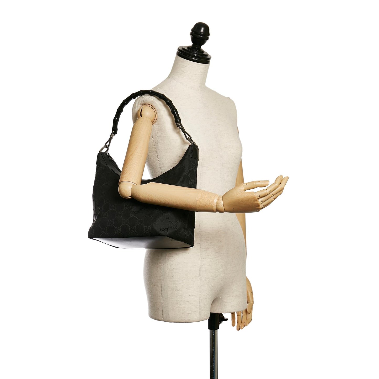 Gucci Bamboo GG Canvas Shoulder Bag (SHG-30713)