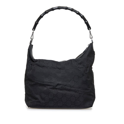Gucci Bamboo GG Nylon Shoulder Bag (SHG-reGuen)