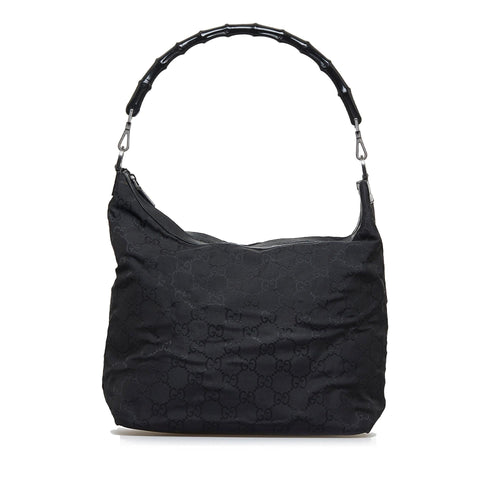 Gucci Bamboo GG Nylon Shoulder Bag (SHG-reGuen)