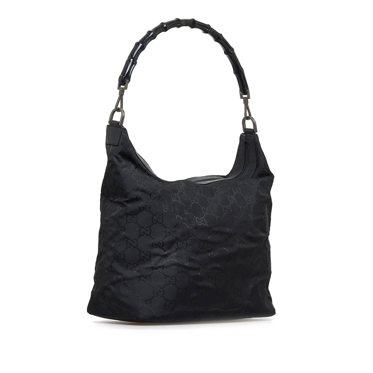 Gucci Bamboo GG Nylon Shoulder Bag (SHG-reGuen)