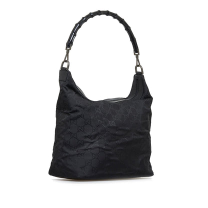 Gucci Bamboo GG Nylon Shoulder Bag (SHG-reGuen)