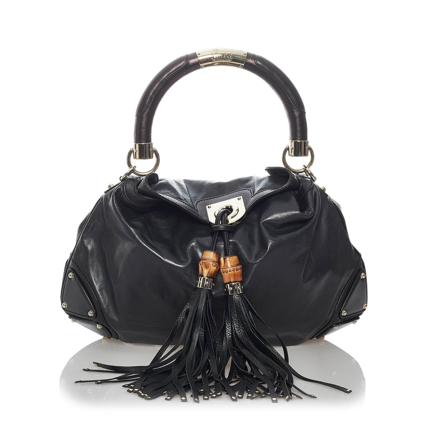Gucci Bamboo Indy Leather Satchel (SHG-29790)