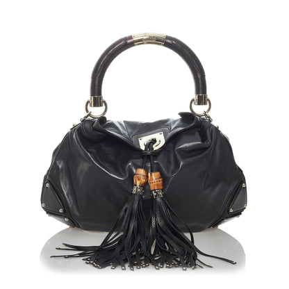Gucci Bamboo Indy Leather Satchel (SHG-29790)