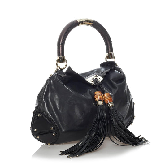 Gucci Bamboo Indy Leather Satchel (SHG-29790)