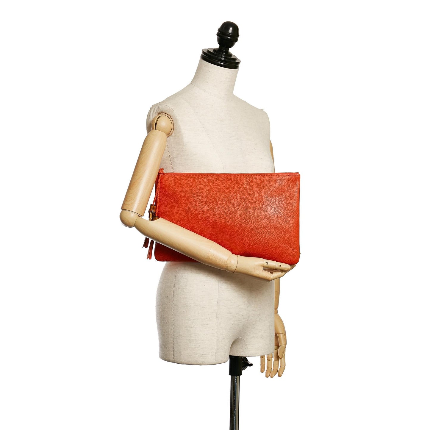 Gucci Bamboo Leather Clutch Bag (SHG-30712)