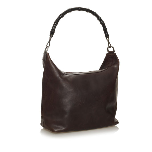 Gucci Bamboo Leather Shoulder Bag (SHG-29052)