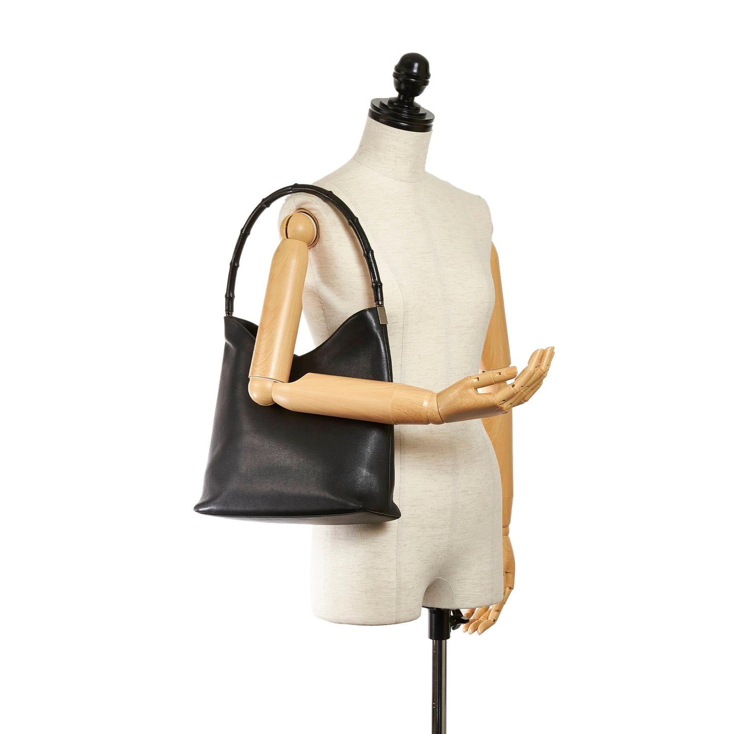 Gucci Bamboo Leather Shoulder Bag (SHG-30827)