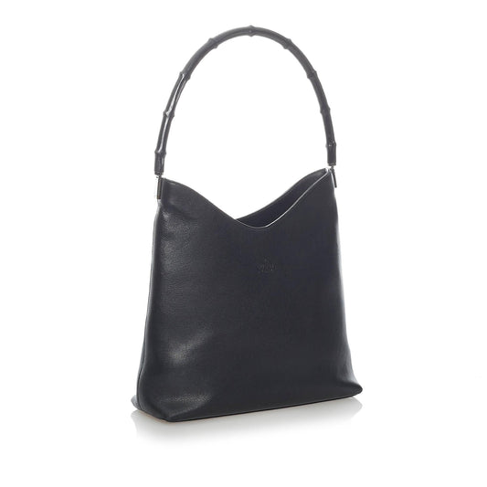 Gucci Bamboo Leather Shoulder Bag (SHG-30827)