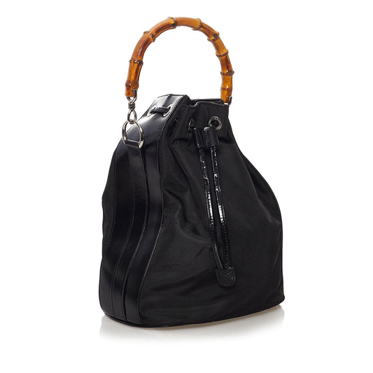 Gucci Bamboo Nylon Bucket Bag (SHG-31578)