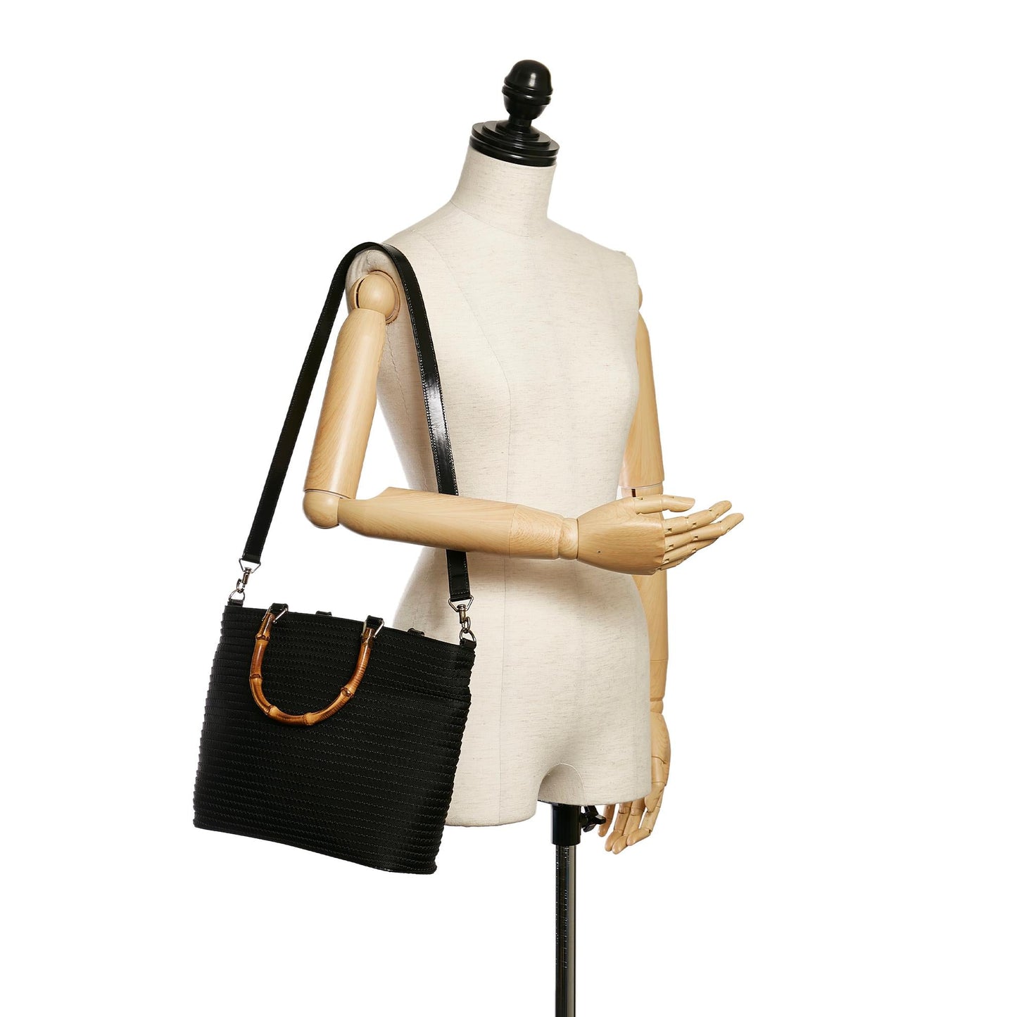 Gucci Bamboo Nylon Satchel (SHG-31009)