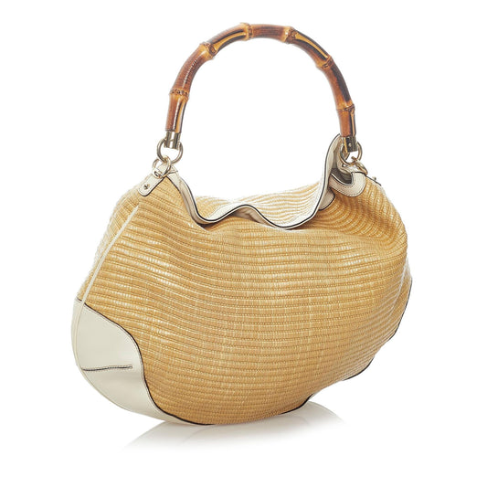 Gucci Bamboo Peggy Raffia Satchel (SHG-31391)