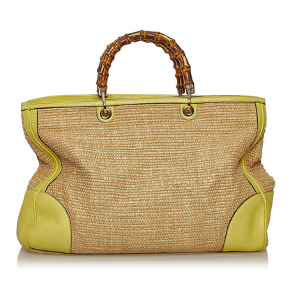 Gucci Bamboo Raffia Satchel (SHG-29078)