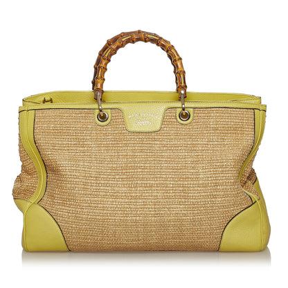 Gucci Bamboo Raffia Satchel (SHG-29078)