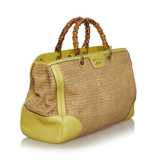 Gucci Bamboo Raffia Satchel (SHG-29078)