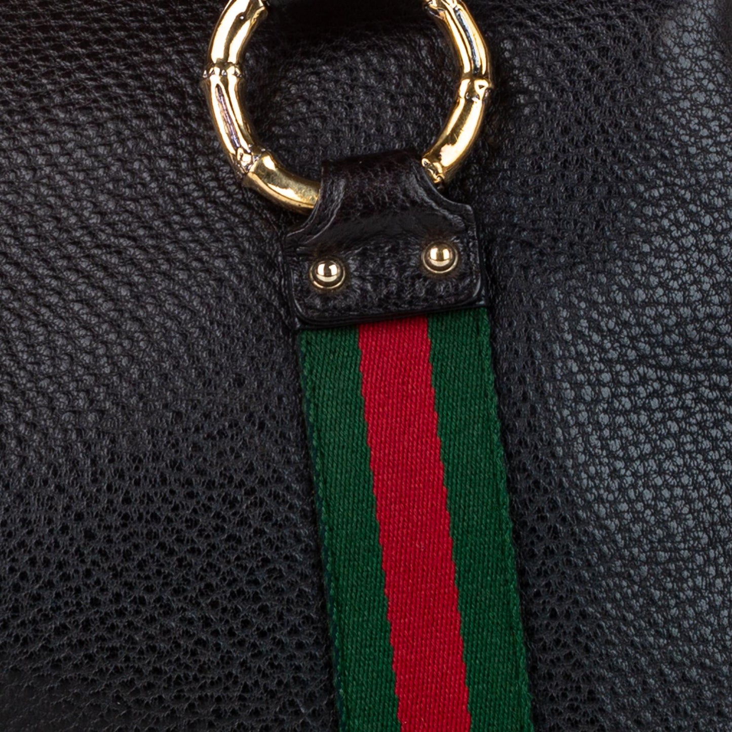 Gucci Bamboo Ring Web Leather Tote Bag (SHG-31198)
