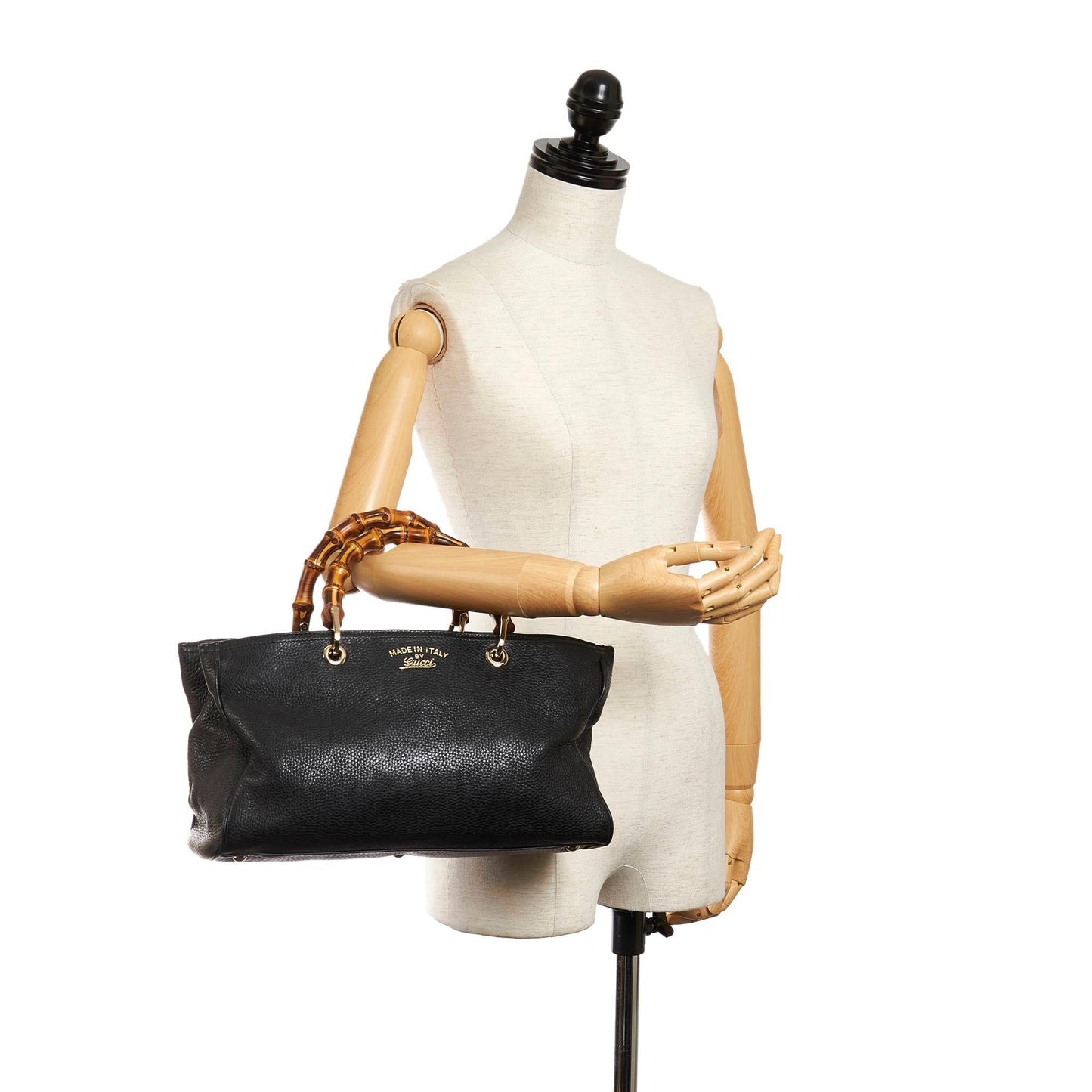 Gucci Bamboo Shopper Leather Handbag (SHG-29041)