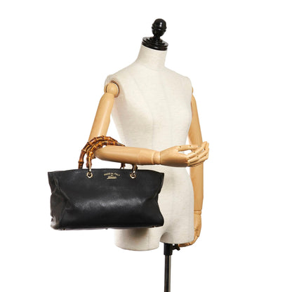 Gucci Bamboo Shopper Leather Handbag (SHG-29041)
