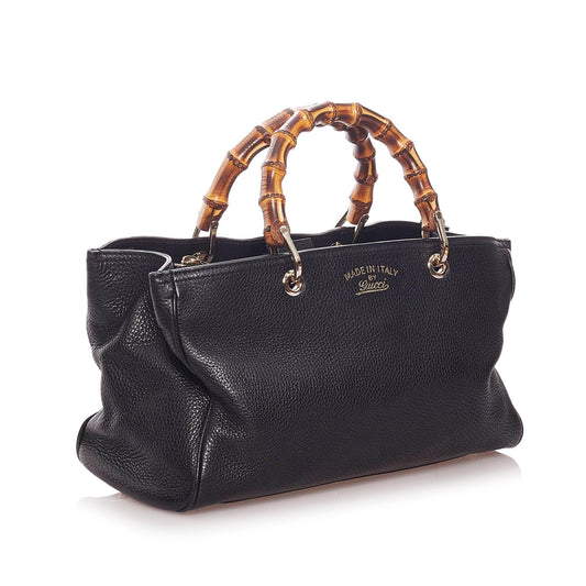 Gucci Bamboo Shopper Leather Handbag (SHG-29041)