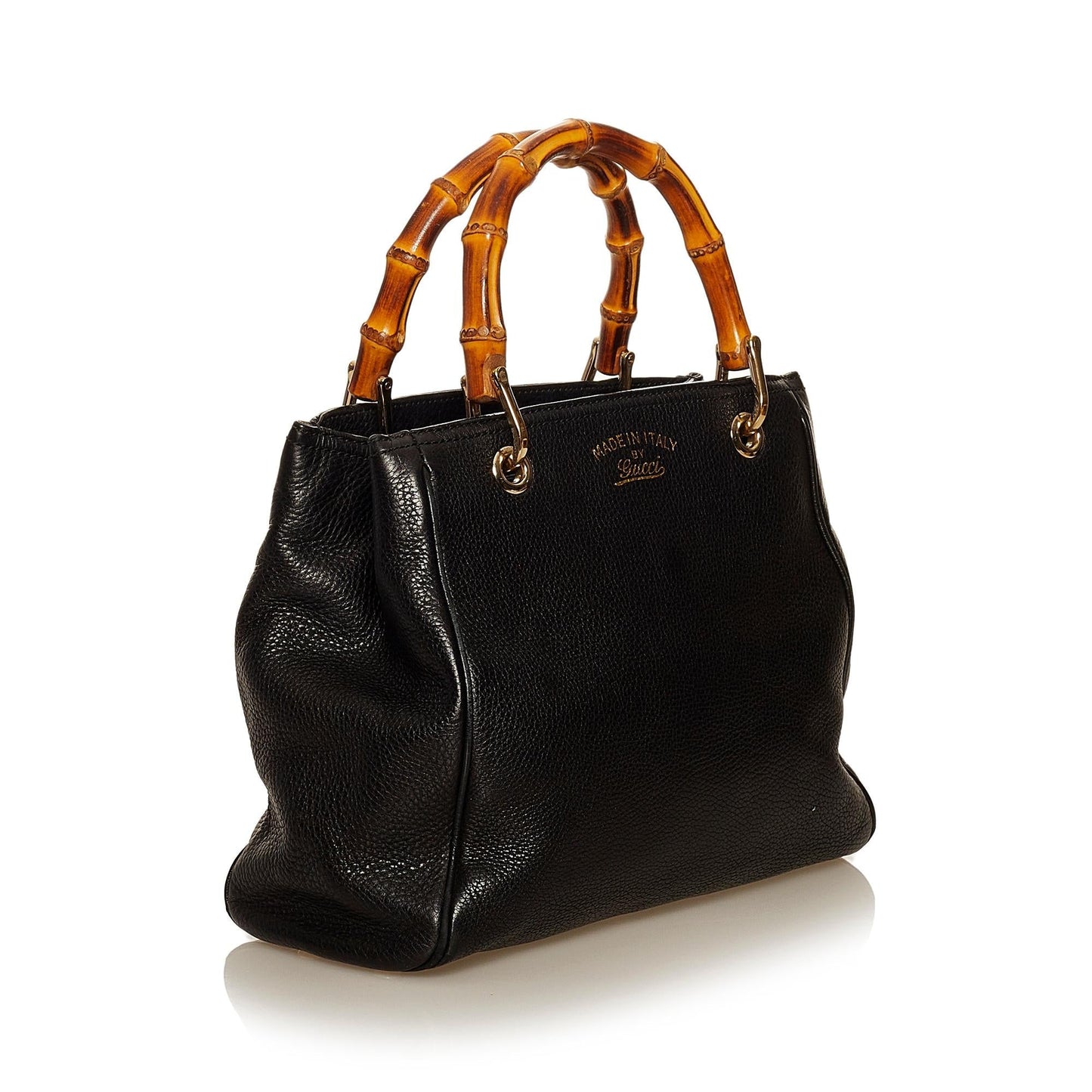 Gucci Bamboo Shopper Leather Handbag (SHG-29375)