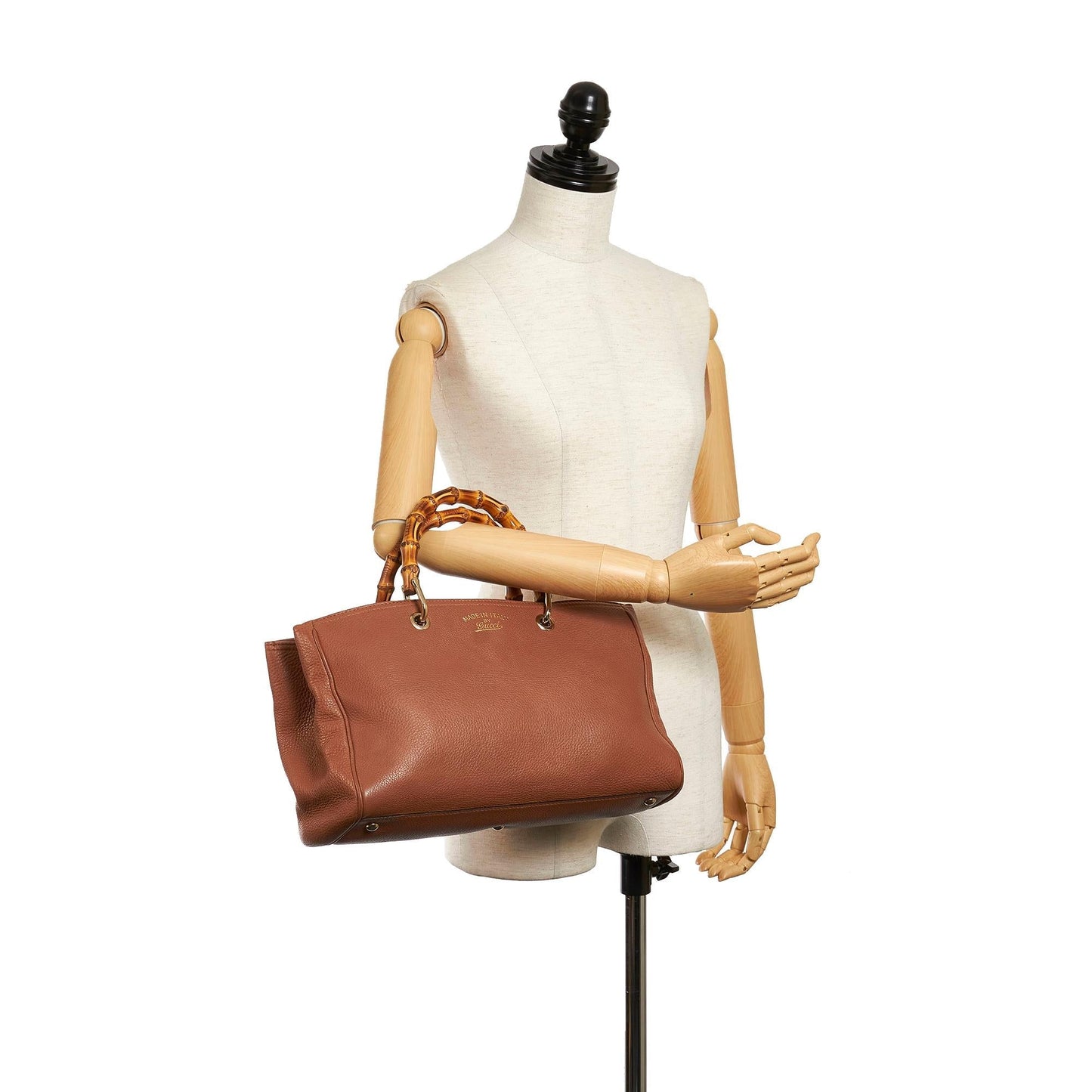 Gucci Bamboo Shopper Leather Handbag (SHG-29994)