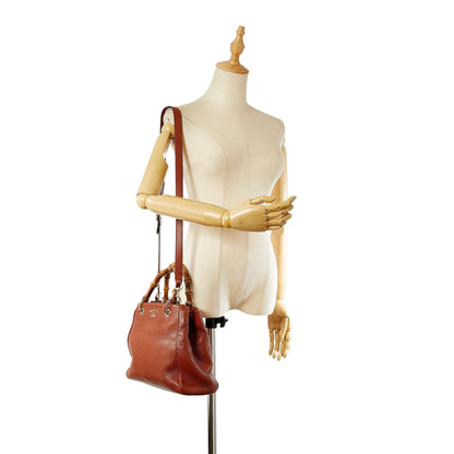 Gucci Bamboo Shopper Leather Satchel (SHG-22806)