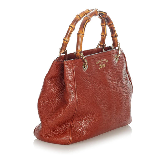Gucci Bamboo Shopper Leather Satchel (SHG-22806)