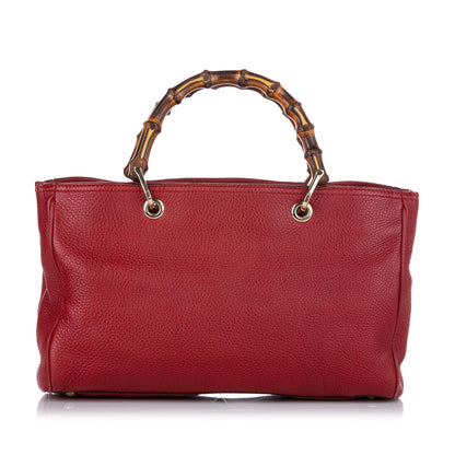 Gucci Bamboo Shopper Leather Satchel (SHG-23442)