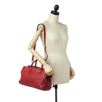 Gucci Bamboo Shopper Leather Satchel (SHG-23442)