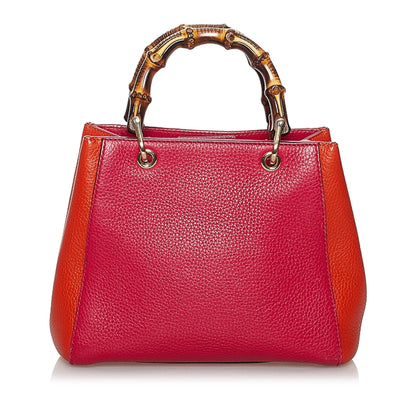 Gucci Bamboo Shopper Leather Satchel (SHG-29723)
