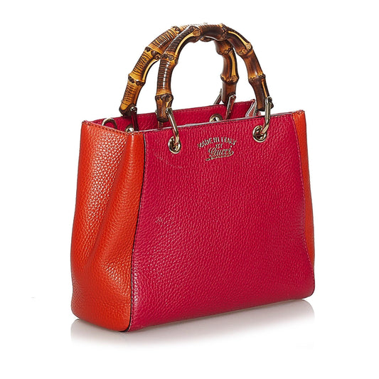 Gucci Bamboo Shopper Leather Satchel (SHG-29723)