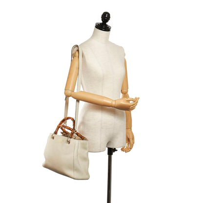 Gucci Bamboo Shopper Leather Satchel (SHG-30082)