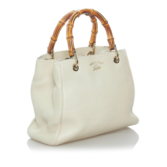 Gucci Bamboo Shopper Leather Satchel (SHG-30082)