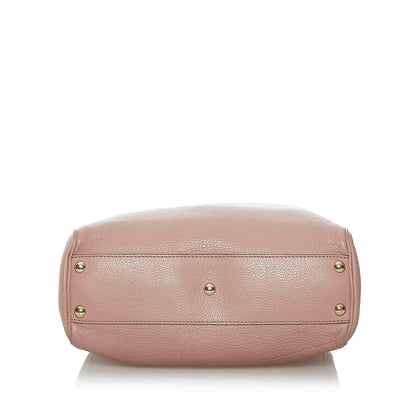 Gucci Bamboo Shopper Leather Satchel (SHG-30161)