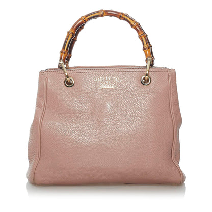 Gucci Bamboo Shopper Leather Satchel (SHG-30161)