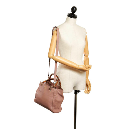 Gucci Bamboo Shopper Leather Satchel (SHG-30161)