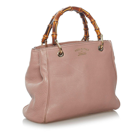 Gucci Bamboo Shopper Leather Satchel (SHG-30161)