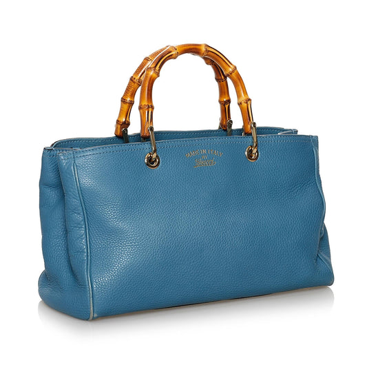 Gucci Bamboo Shopper Leather Satchel (SHG-30162)