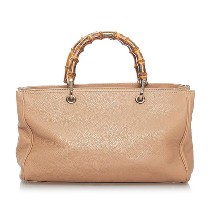 Gucci Bamboo Shopper Leather Satchel (SHG-30256)