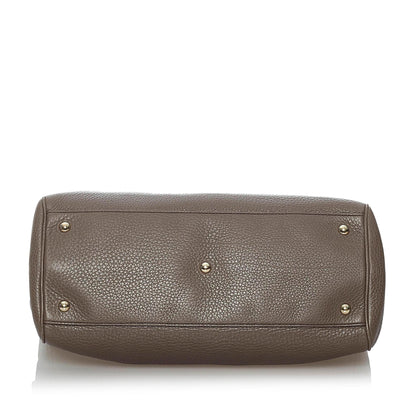 Gucci Bamboo Shopper Leather Satchel (SHG-30317)
