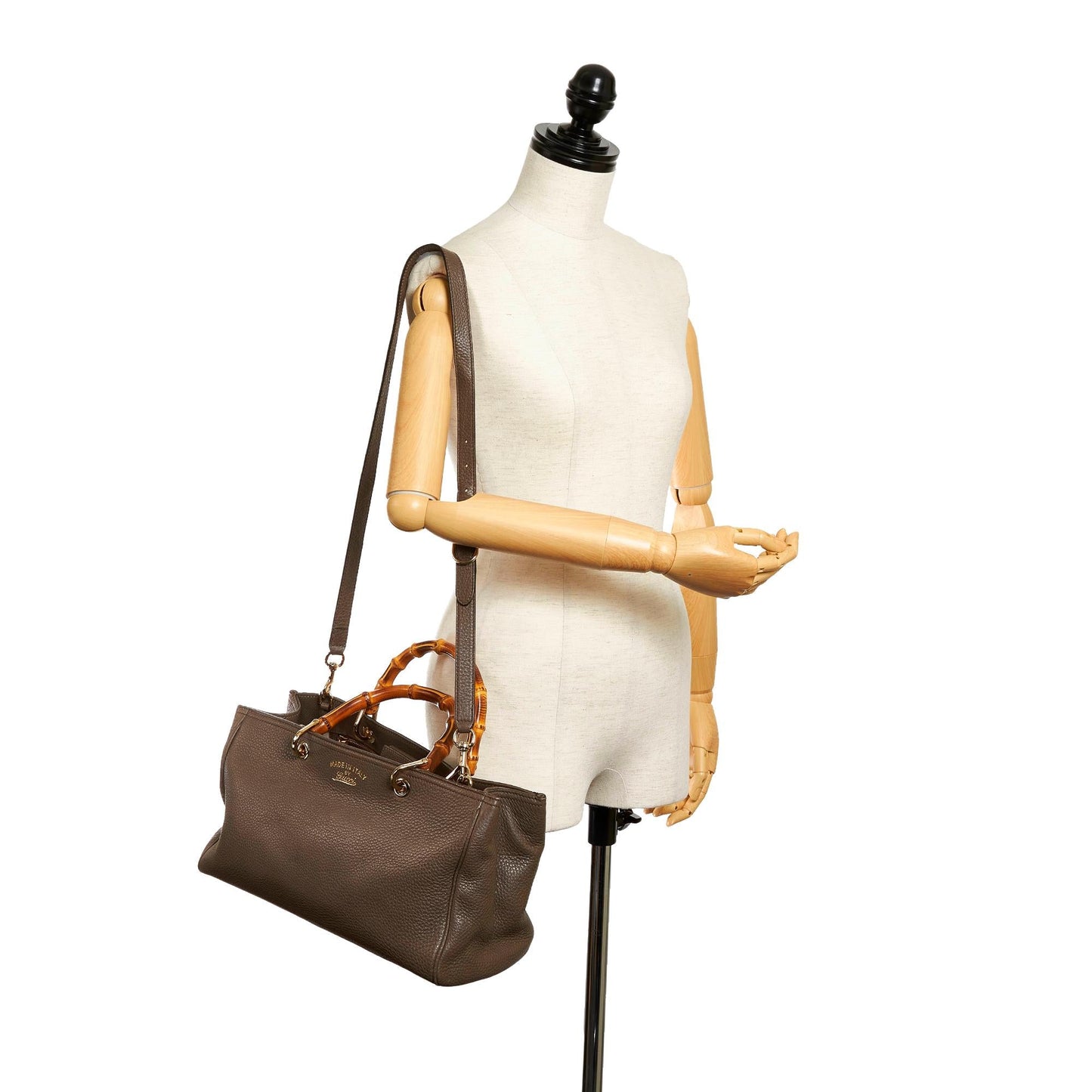 Gucci Bamboo Shopper Leather Satchel (SHG-30317)