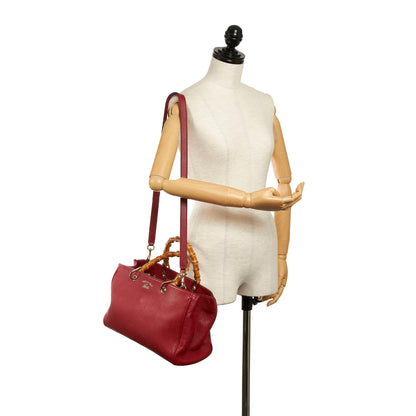 Gucci Bamboo Shopper Leather Satchel (SHG-30574)