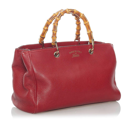 Gucci Bamboo Shopper Leather Satchel (SHG-30574)