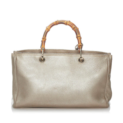 Gucci Bamboo Shopper Leather Satchel (SHG-31045)