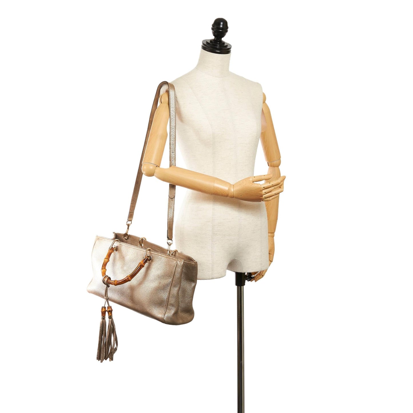 Gucci Bamboo Shopper Leather Satchel (SHG-31045)