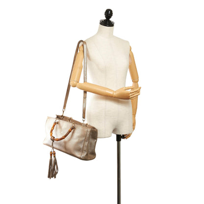 Gucci Bamboo Shopper Leather Satchel (SHG-31045)