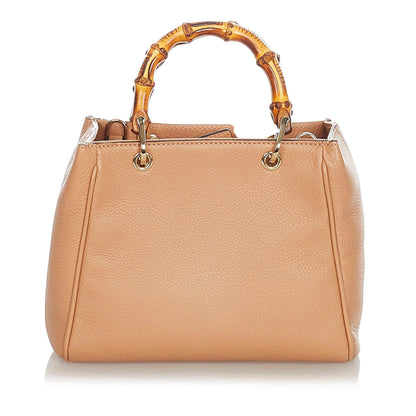 Gucci Bamboo Shopper Leather Satchel (SHG-31060)