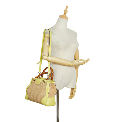 Gucci Bamboo Shopper Raffia Satchel (SHG-PexXRK)